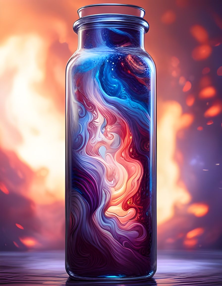 Star System in Glass Bottle: Splash Art
