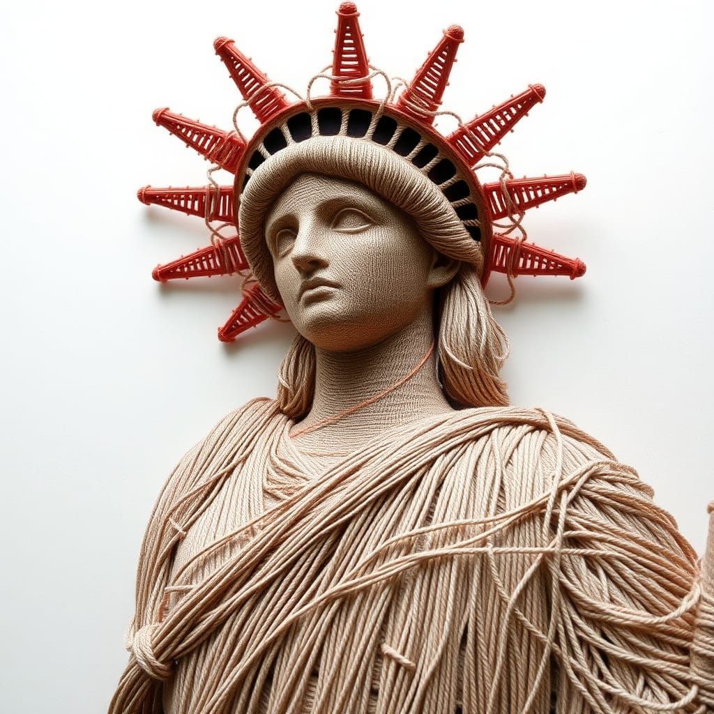 String Art: Statue of Liberty Sculpture