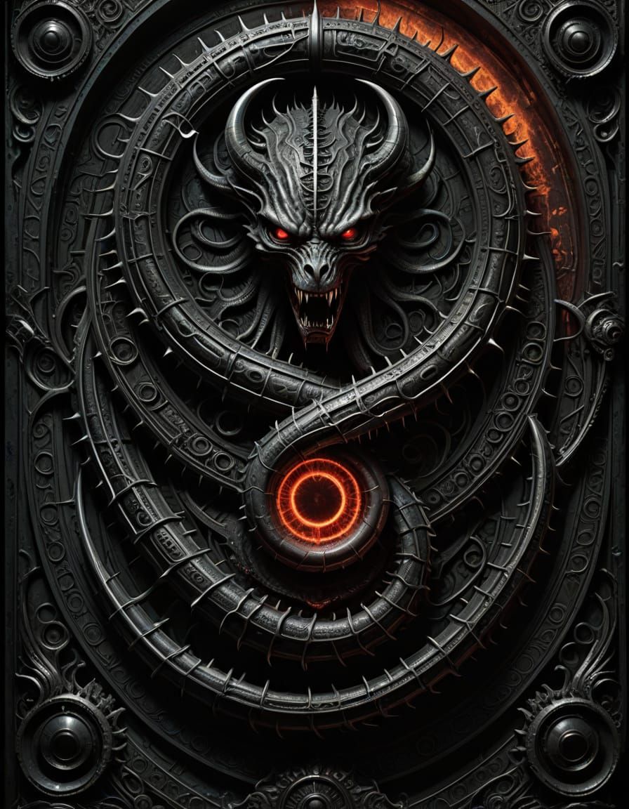 Dark Ouroboros: 666, A Cinematic Poster of Cyclical Destruct...