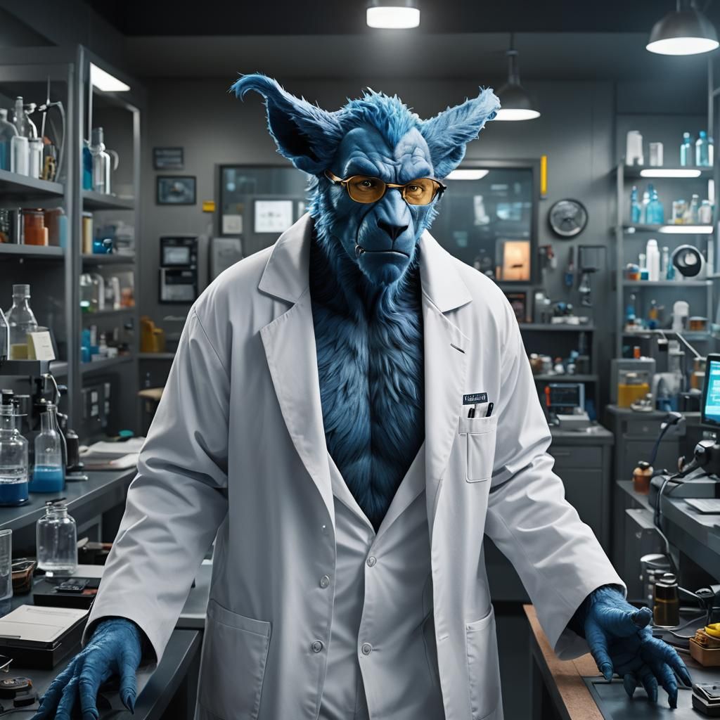 CGI Beast in Laboratory: Detailed Matte Painting