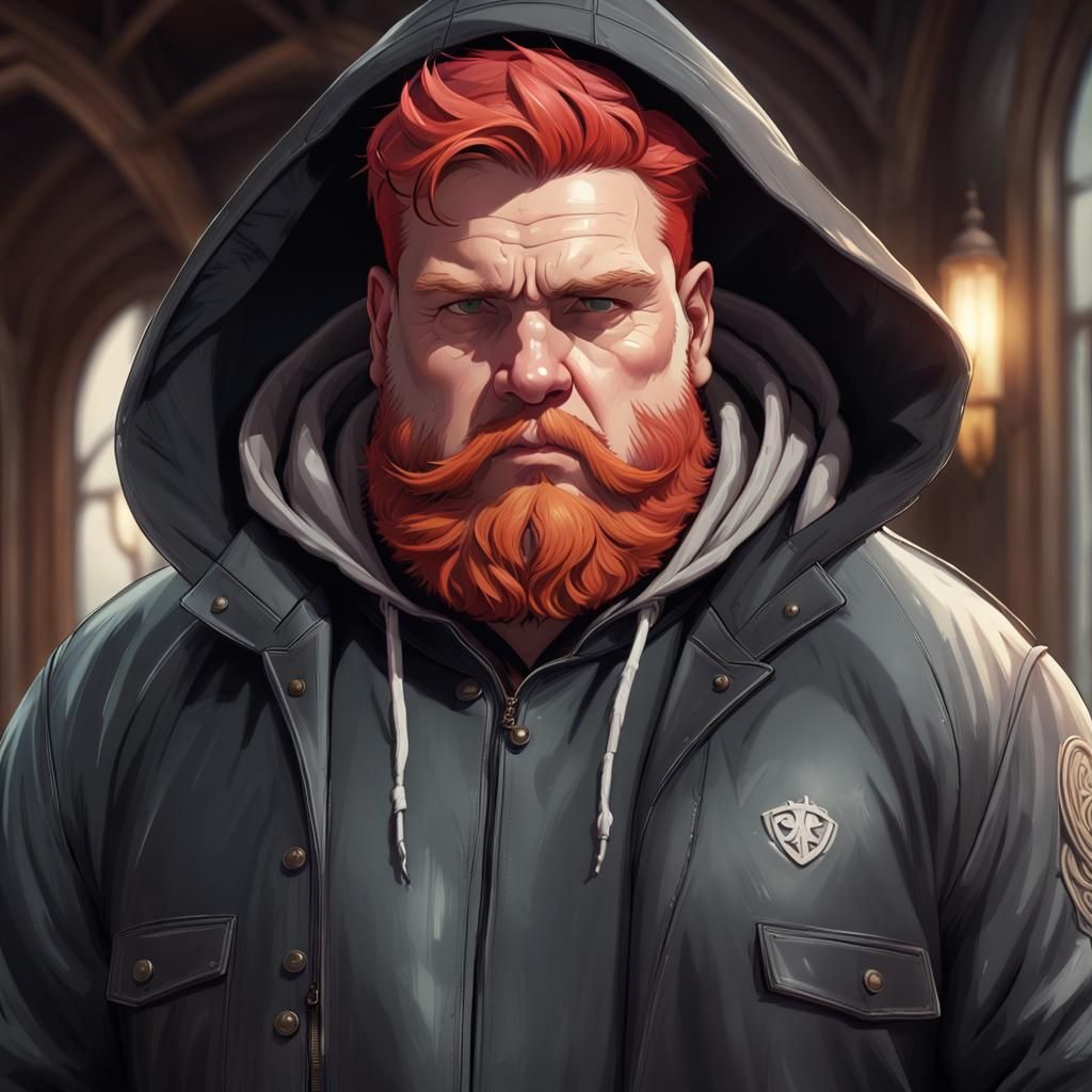 Detailed Portrait of a Large Irish Man