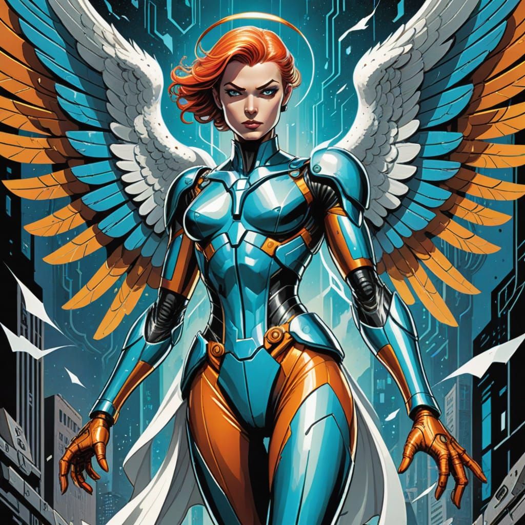 Androgynous Machine Angel in Steve Ditko Style