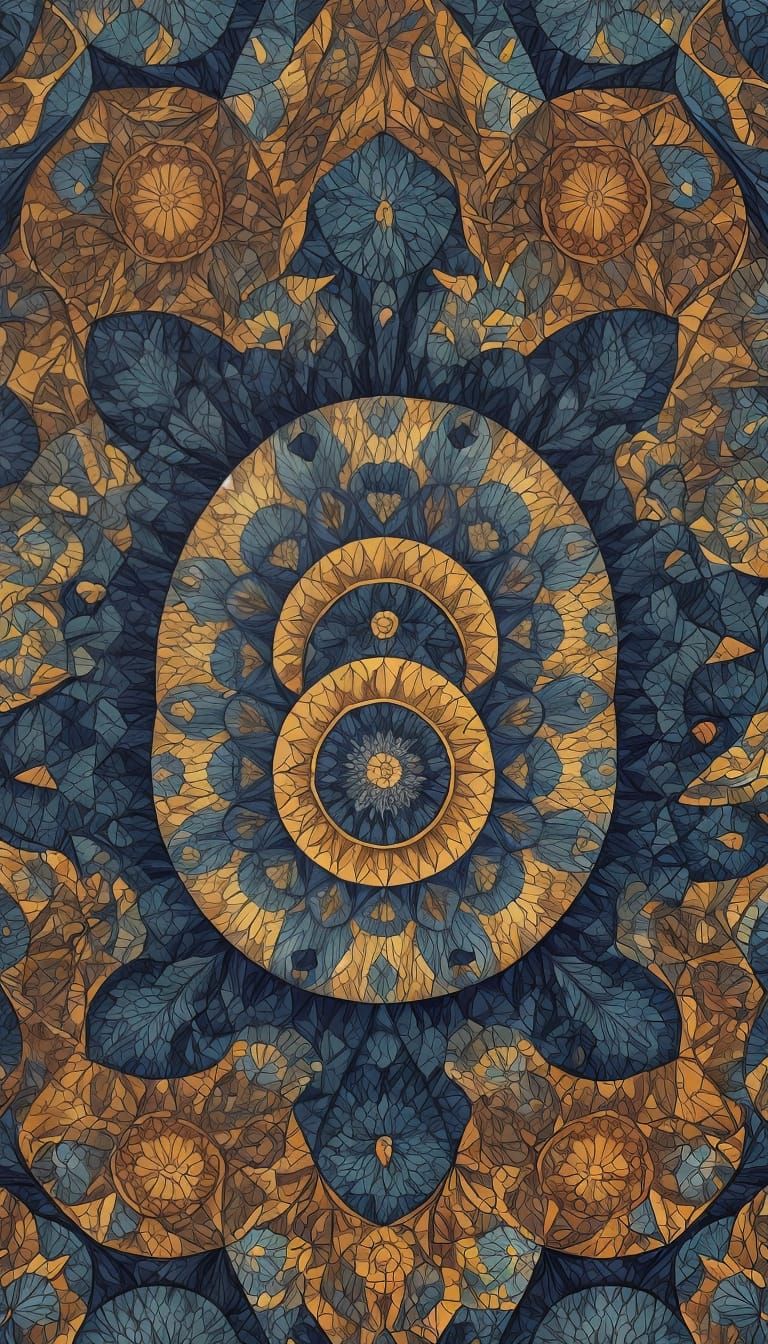 Vibrant Tessellation Artwork in Escher-Inspired Style