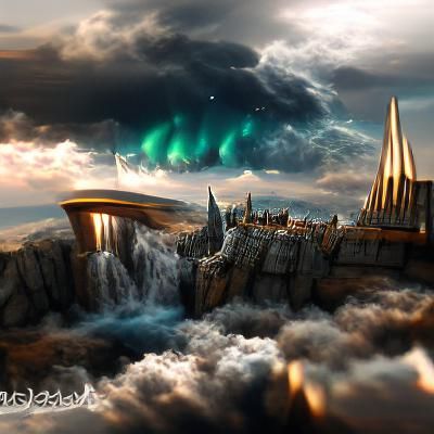Detailed Matte Painting of Asgard