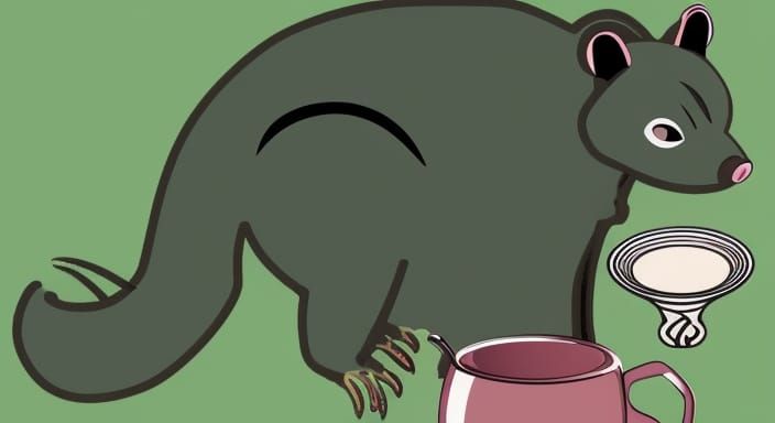 Forest-Green Tasmanian Devil and Pink Teacup Schematic