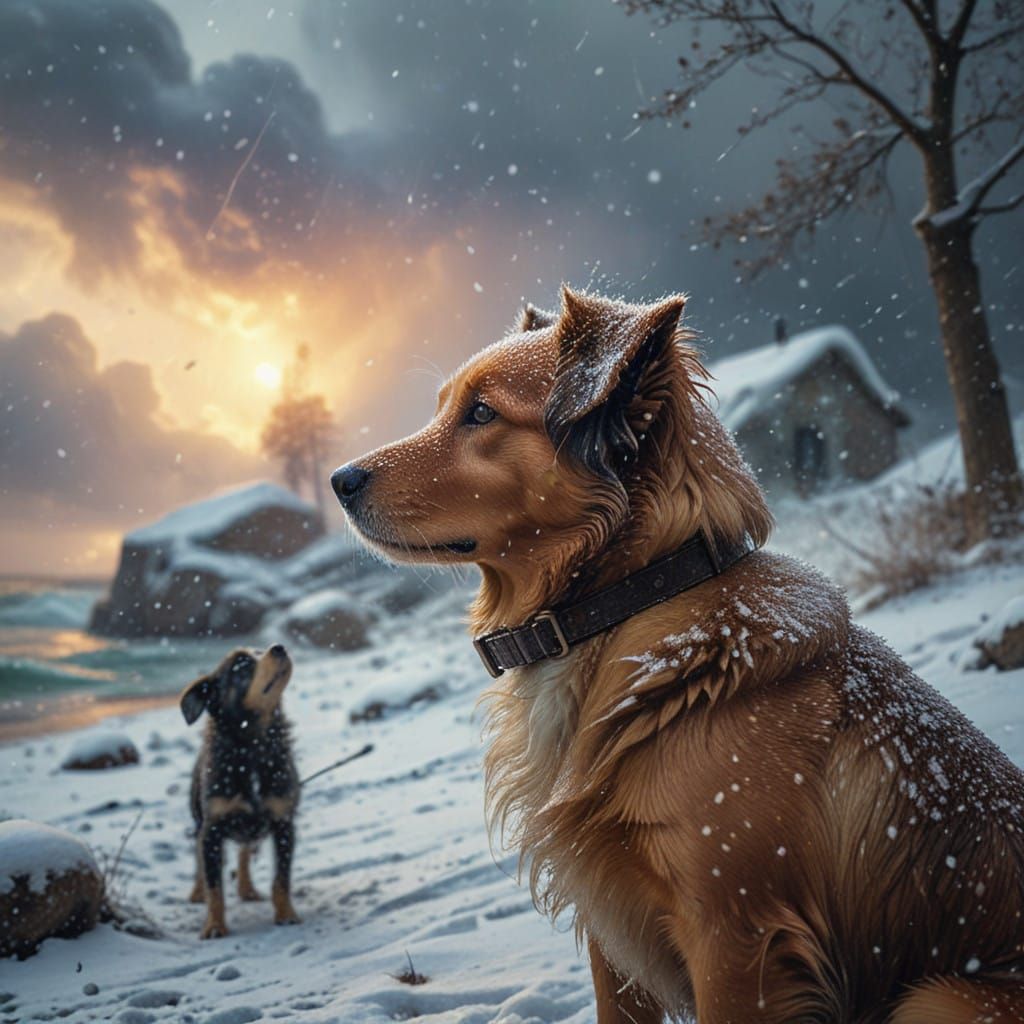 Surreal Winter Landscape in Aivazovsky's Style