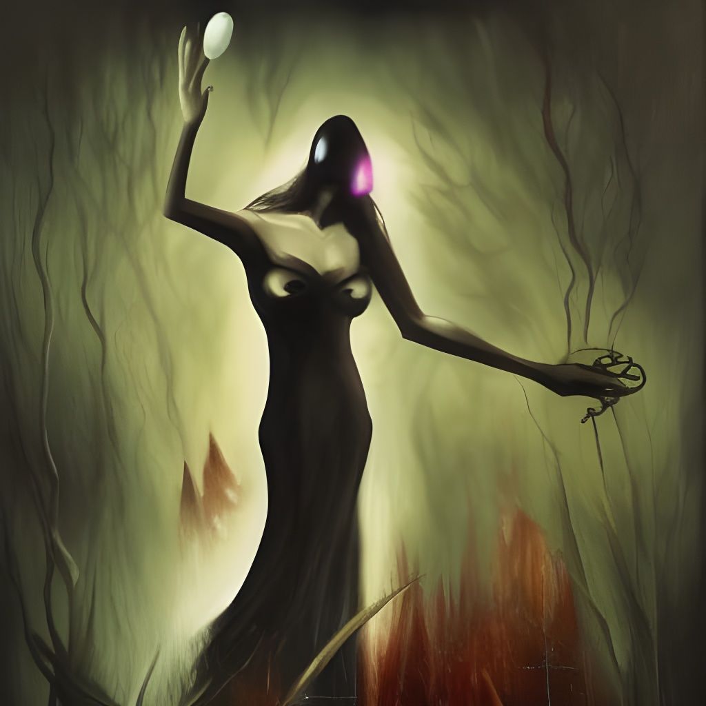 Dark August: Impressionistic Surreal Sci-Fi Horror Painting