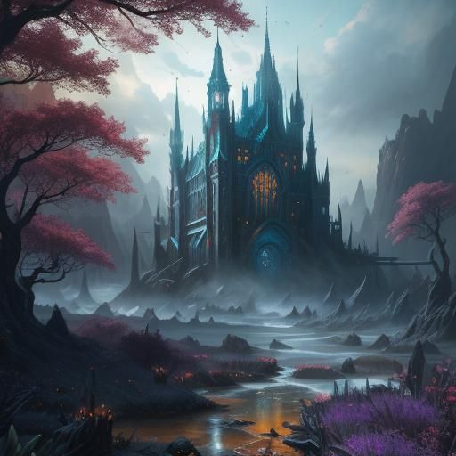 Fantastical Landscape in Detailed Matte Painting Style