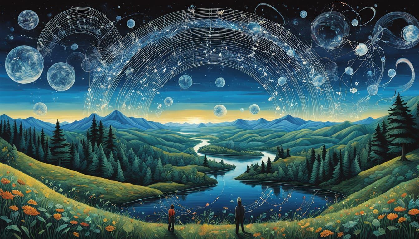 Cosmic Electronic Dance in Vibrant Colors