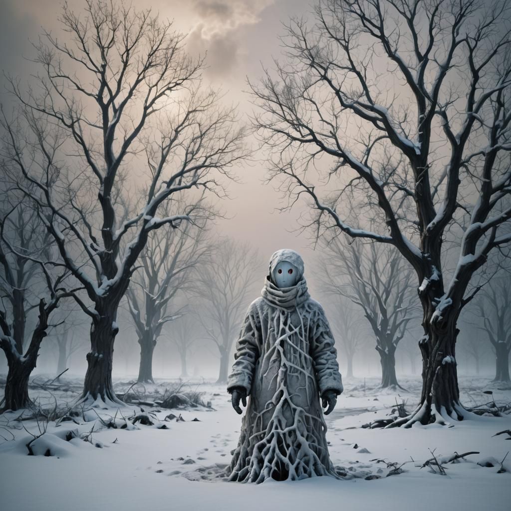 Surreal Post-apocalyptic Winter Landscape in Dystopian Style