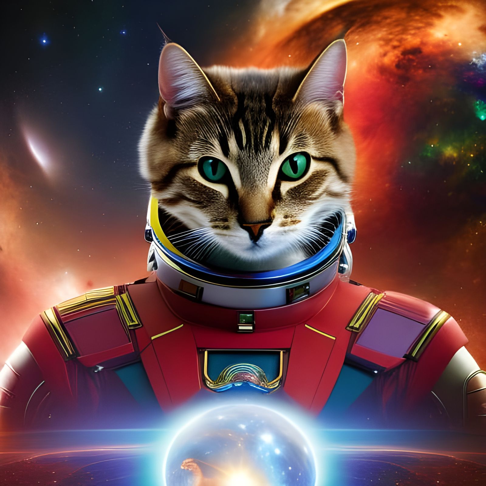 Hyperdetailed Space Cat with Bubble Helmet