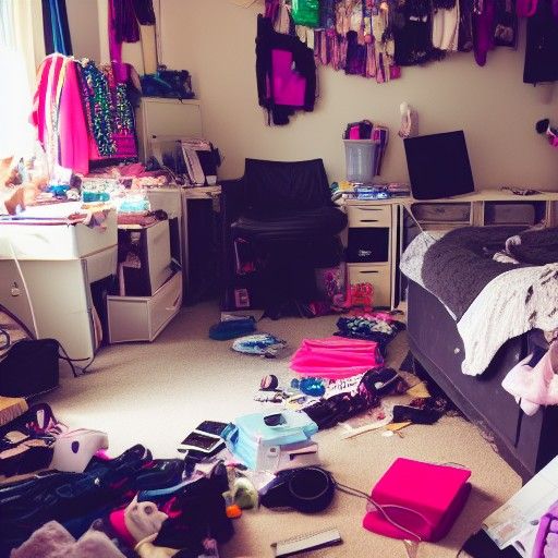 Teenage Girl's Cluttered Room: Professional Photography