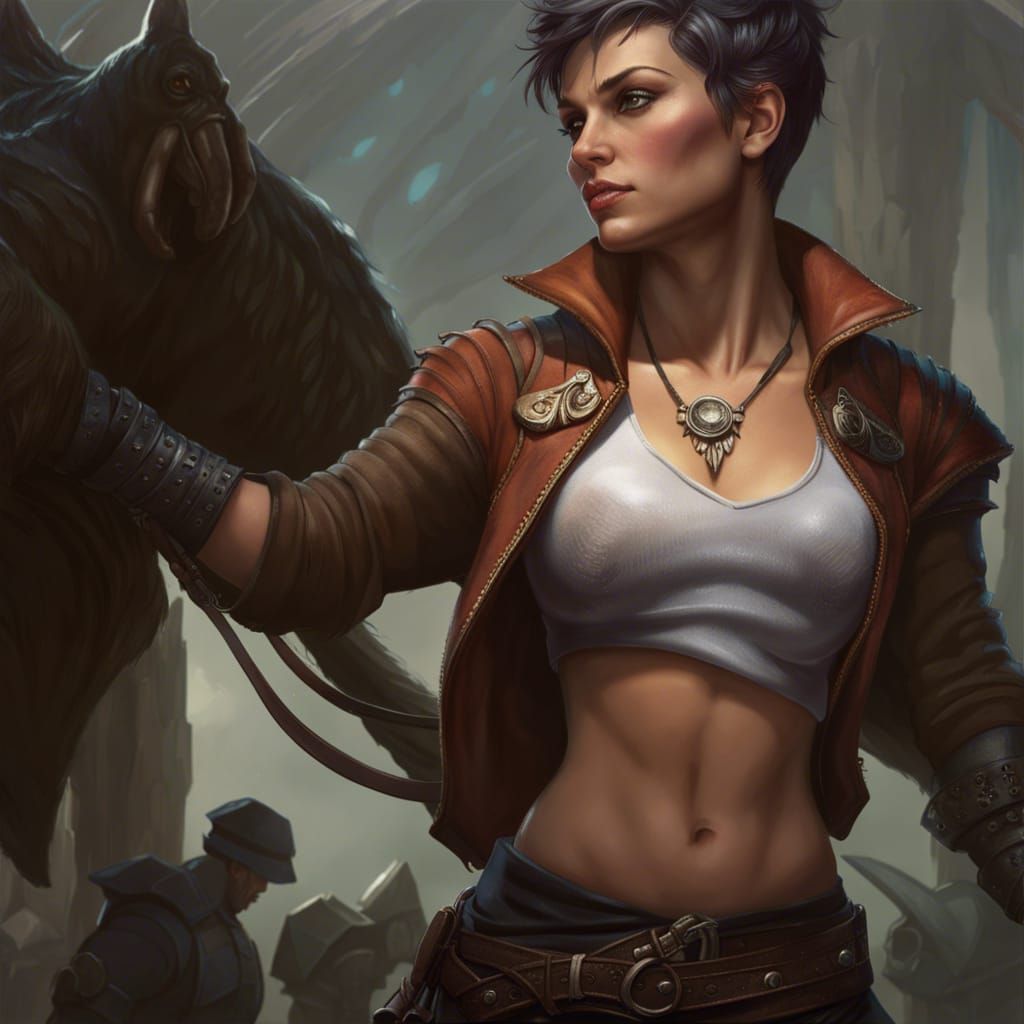 Dark Fantasy Tomboy Concept Art in 8K