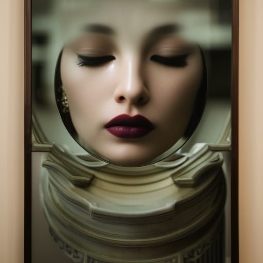 Evil Reflection in Mirror: Hyperrealistic HDR Image