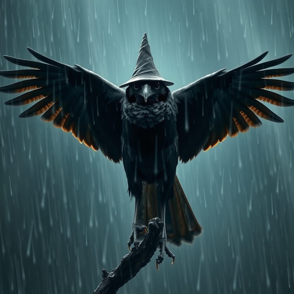 Mystical Stormbird Unleashes Torrential Rain