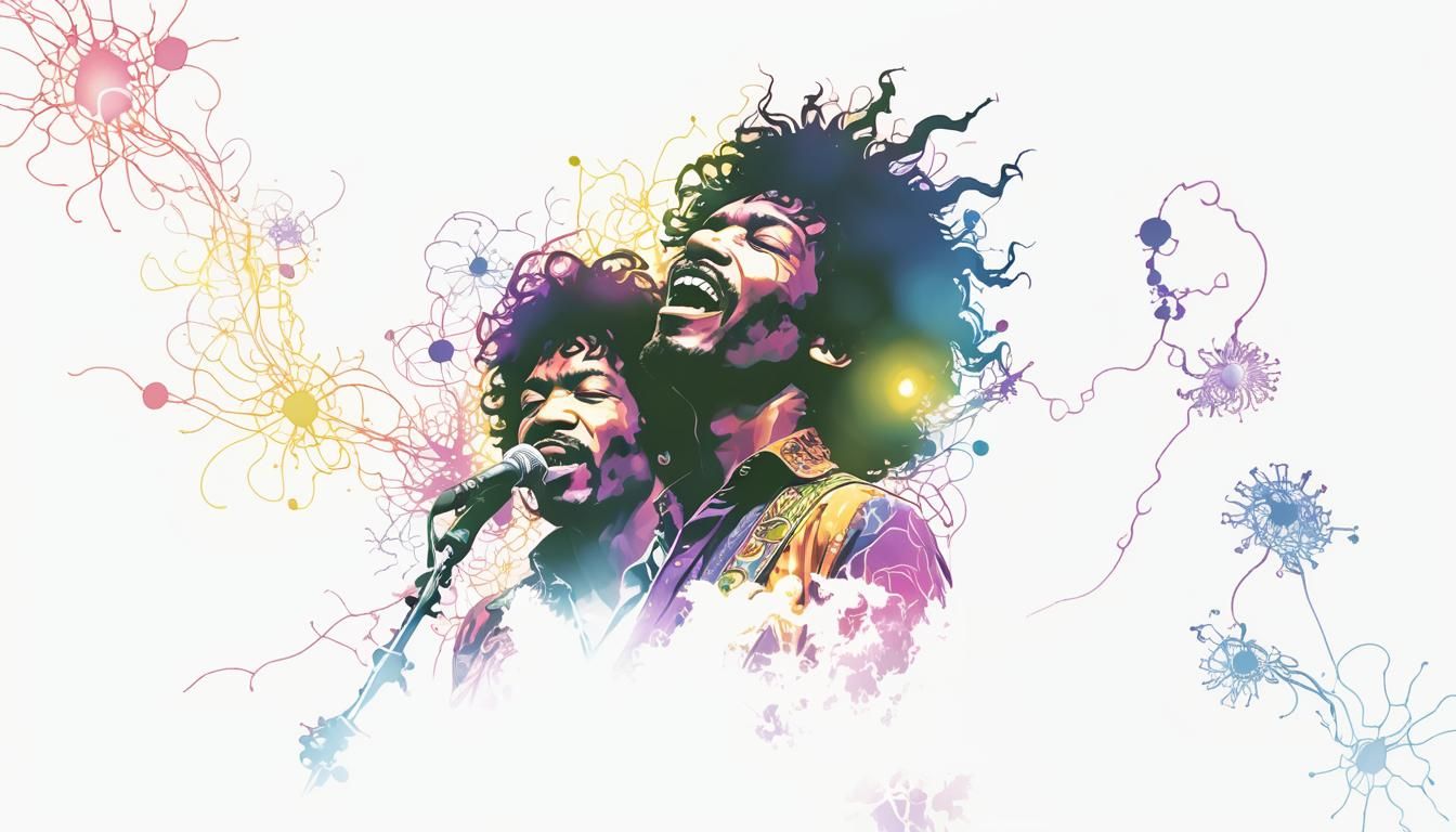 Psychedelic Rock Band Performance with Swirling Patterns