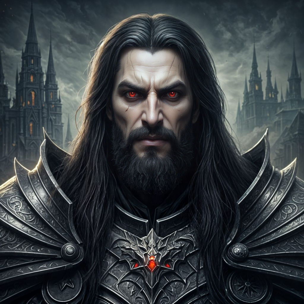 Epic Dark Fantasy Vampire Lord in Majestic Castle