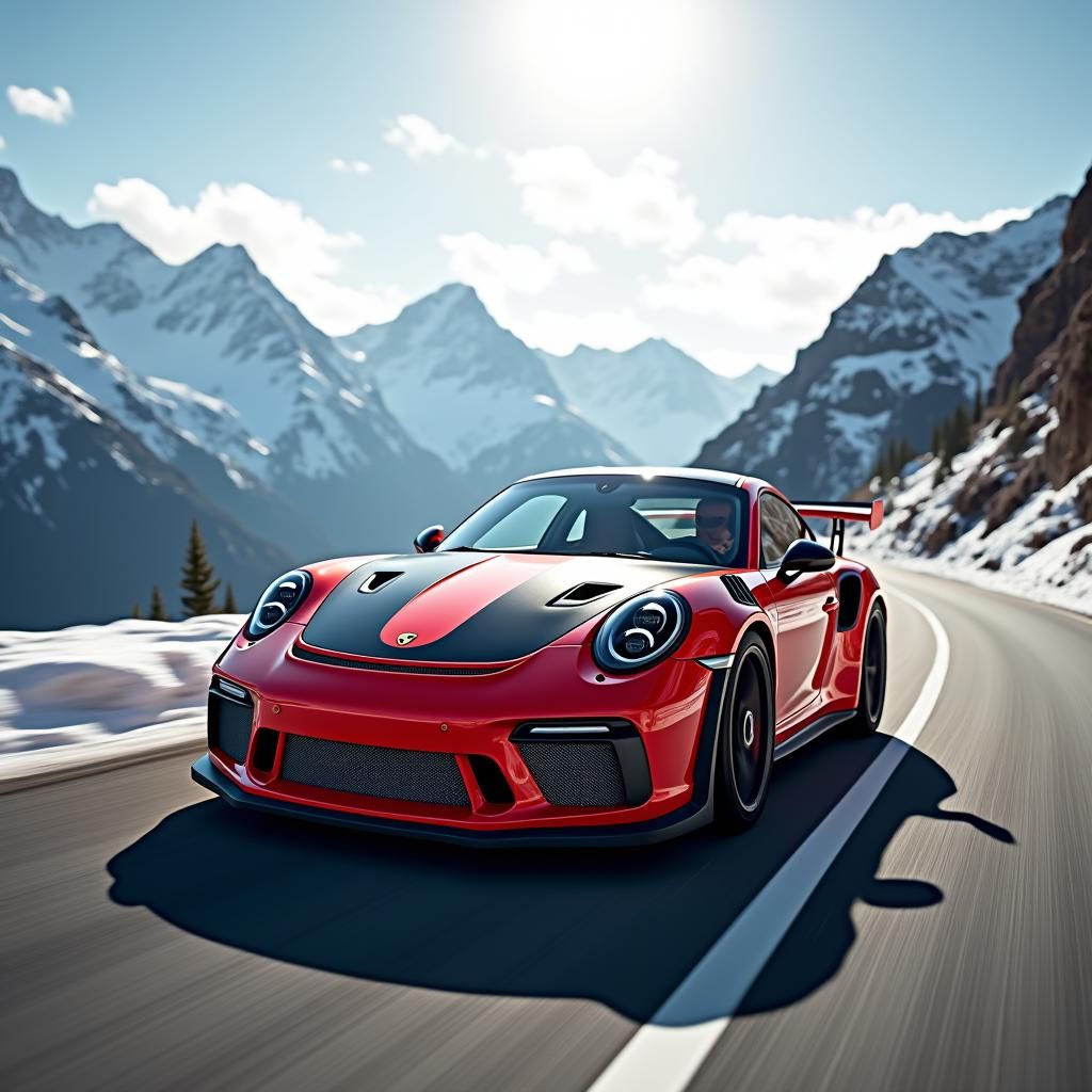 Porsche 911 GT3 RS on Mountain Road