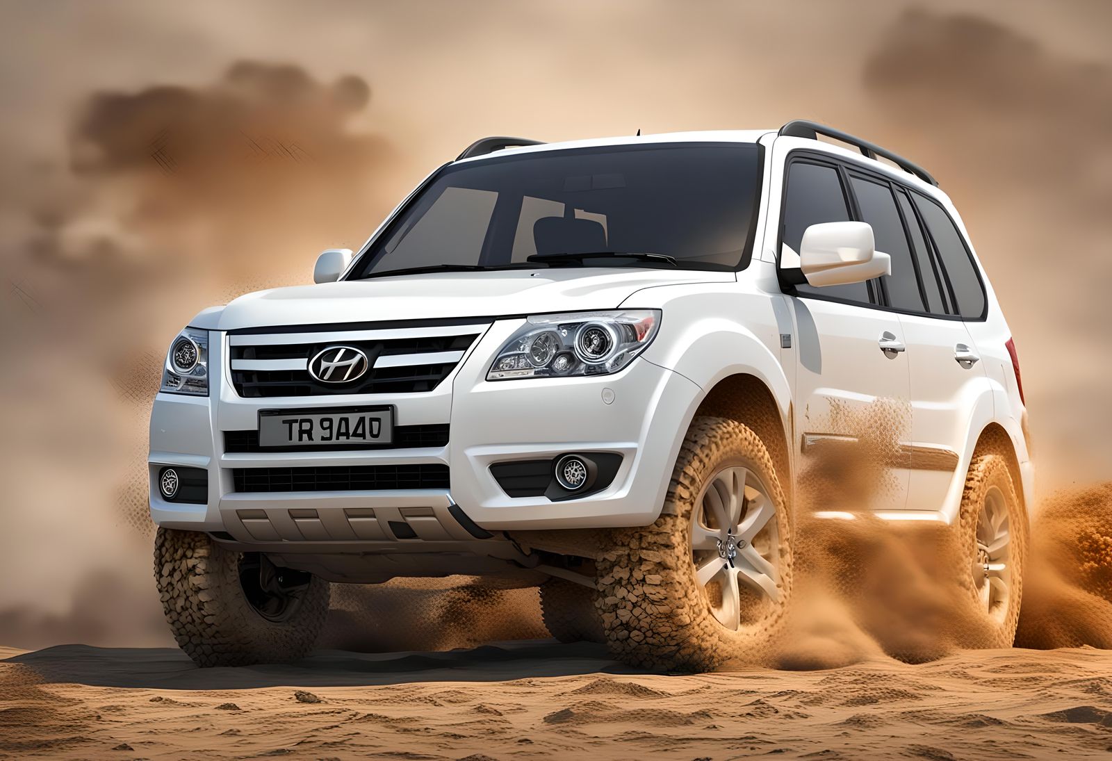 White Hyundai Pajero TR4 Offroad SUV: 3D Render