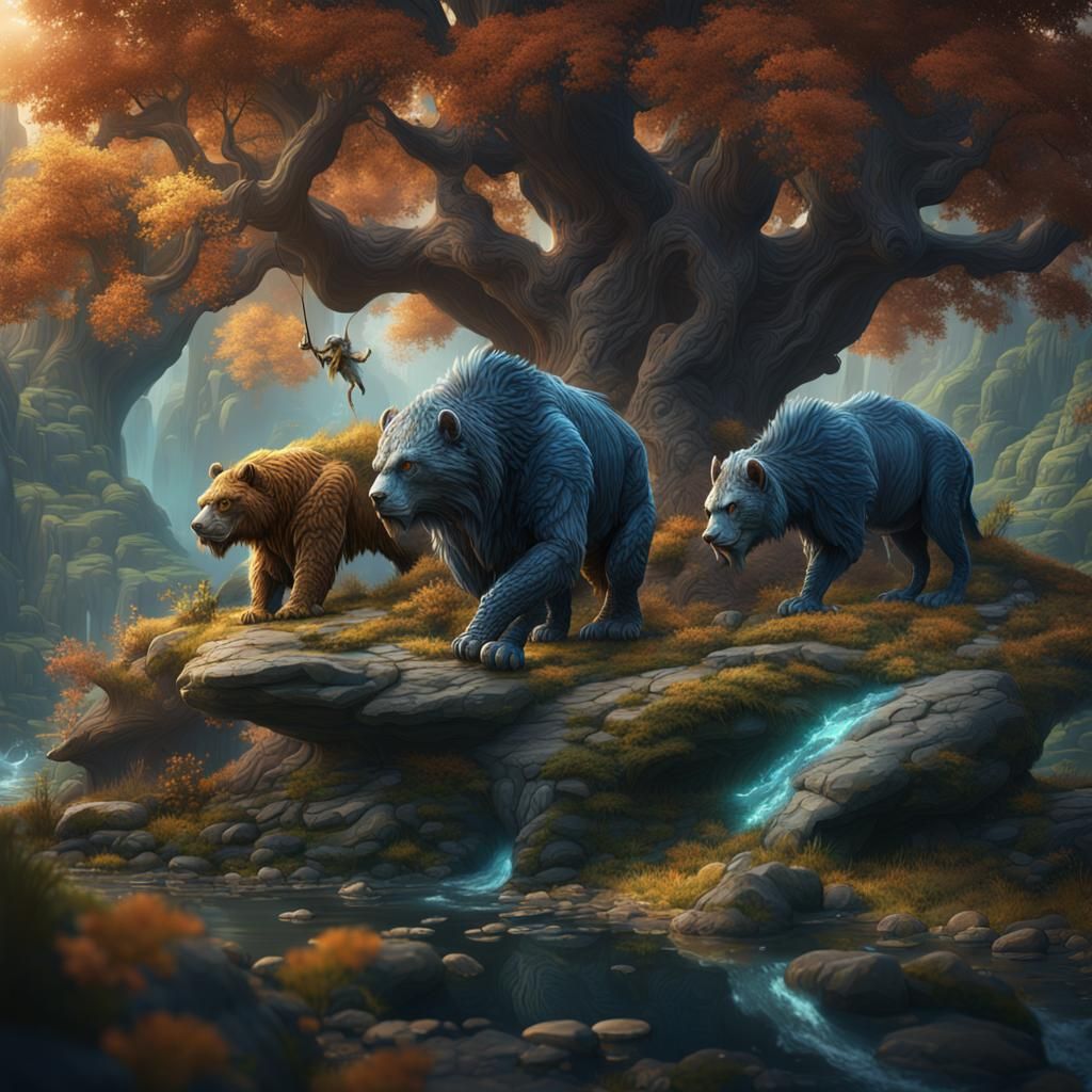 Fantastical Animal in Detailed Matte Painting