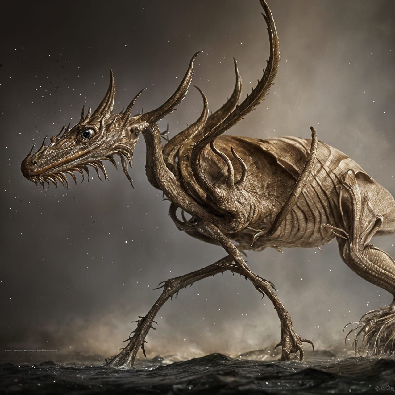 Detailed Waiter Painting in Hyperreal Style