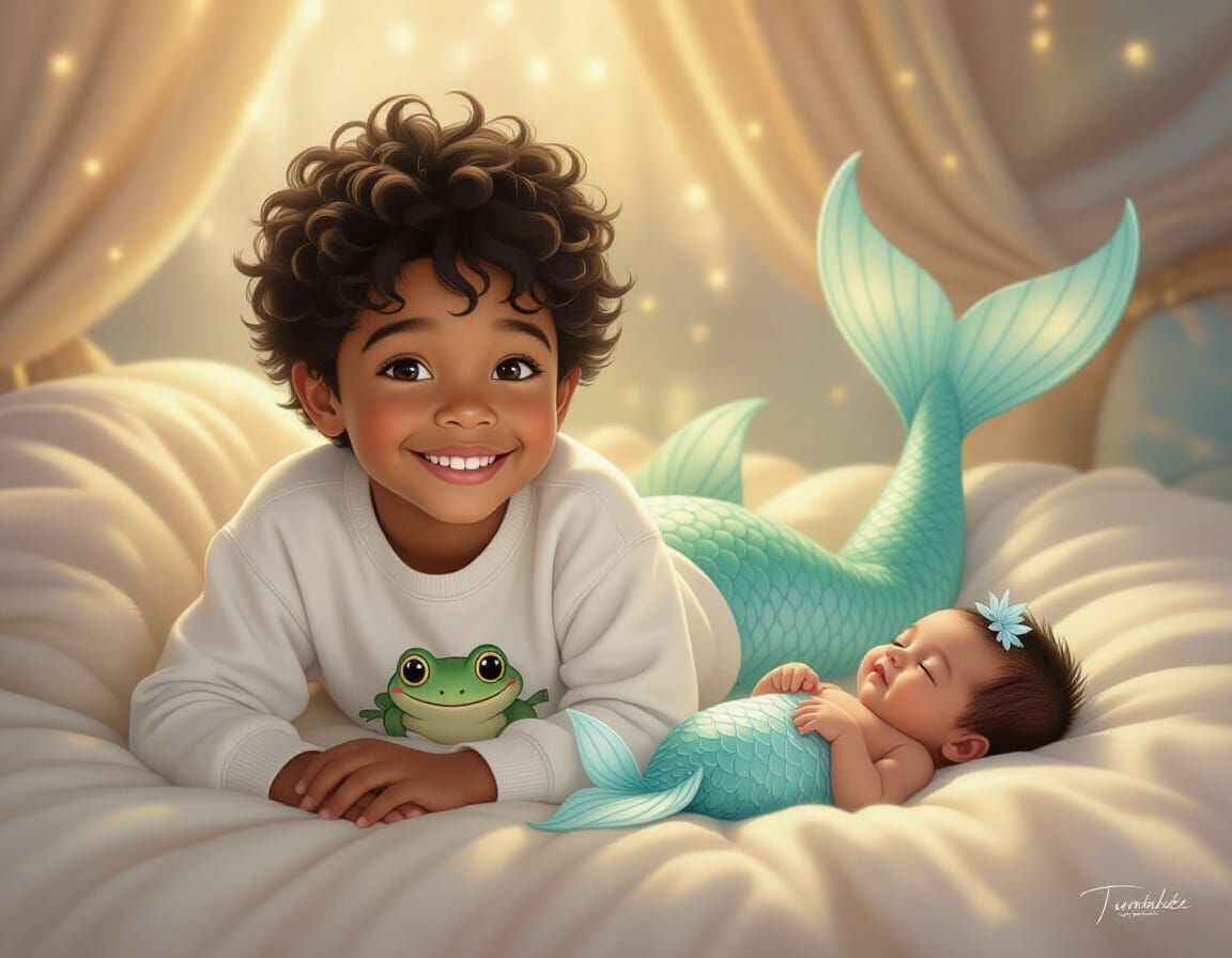 Mermaid Brothers in Dreamy Fantasy Setting