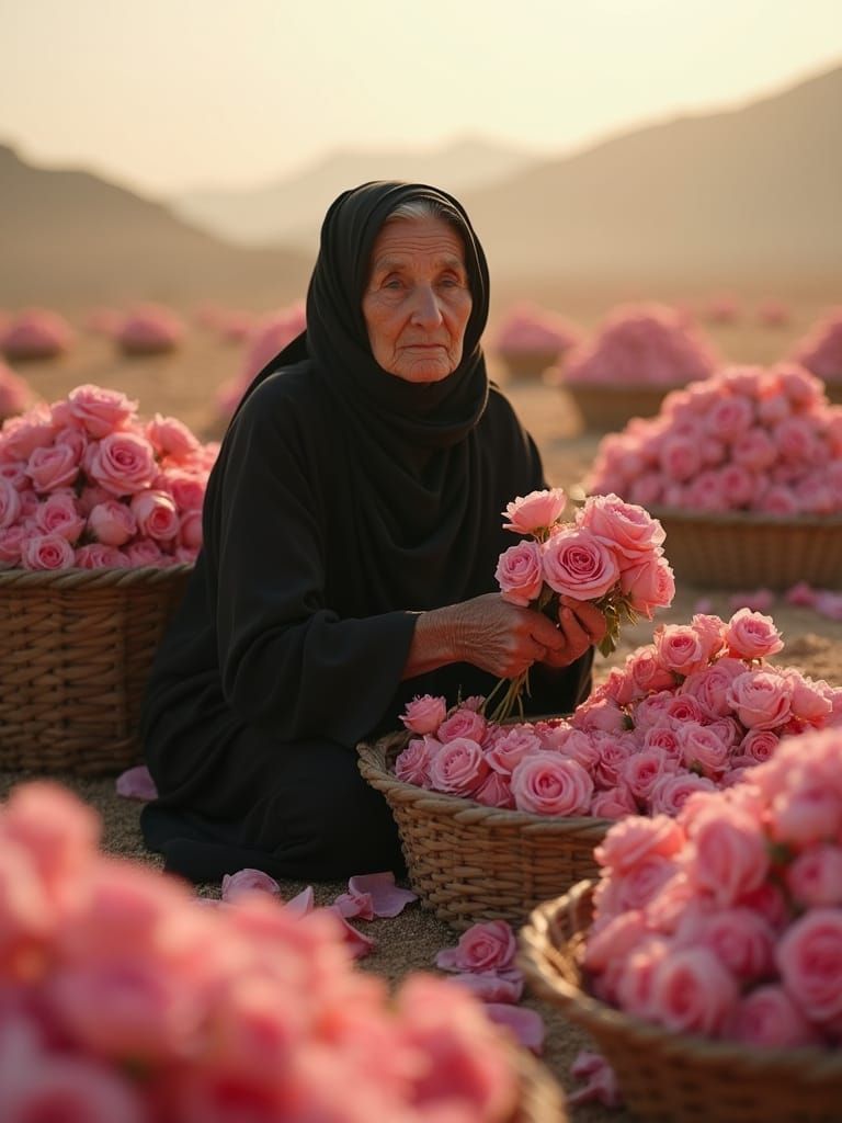 Harvest of Taif roses