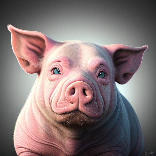 Hyperrealistic Pig Portrait in Vibrant Splash Art Style