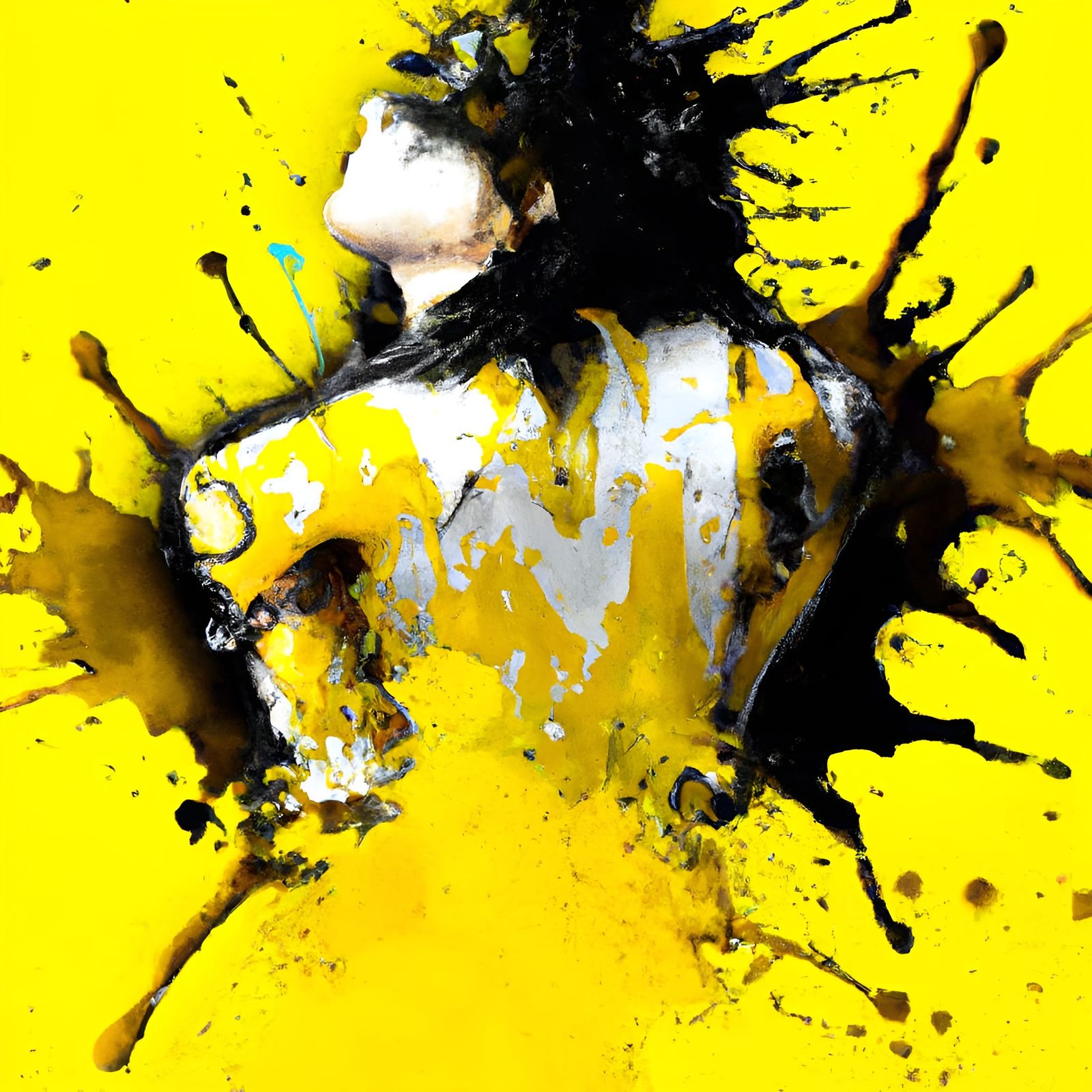 Colorful Ink Splash Art of a Badass Woman