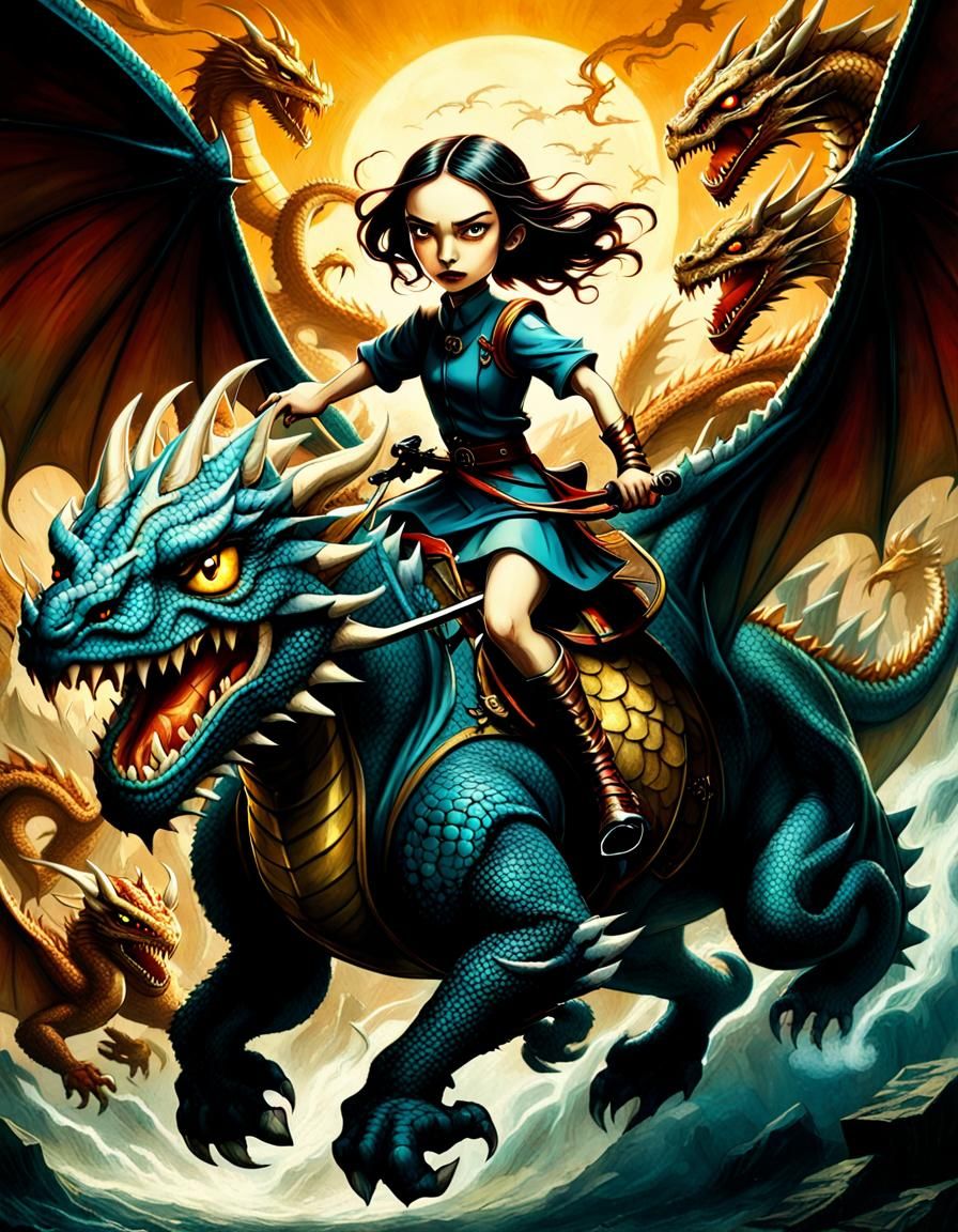 Dragon Riders: Girl in Battle, Benjamin Lacombe Style