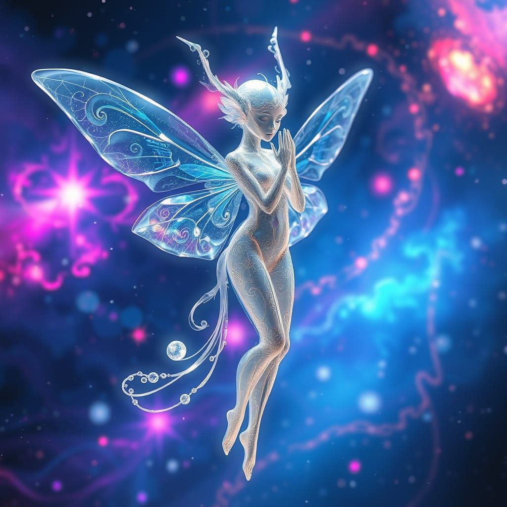 Ethereal Fairy in Iridescent Aura