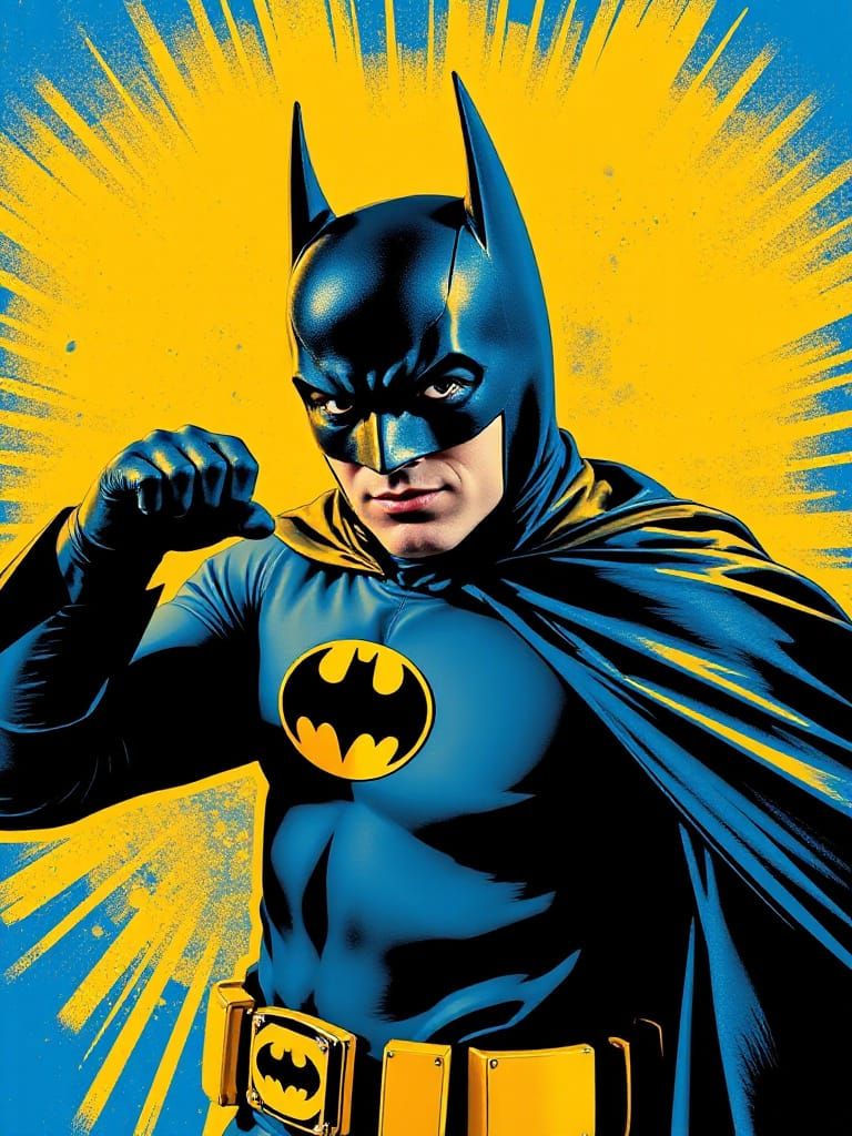 Pop Art Portrait of Adam West as Batman