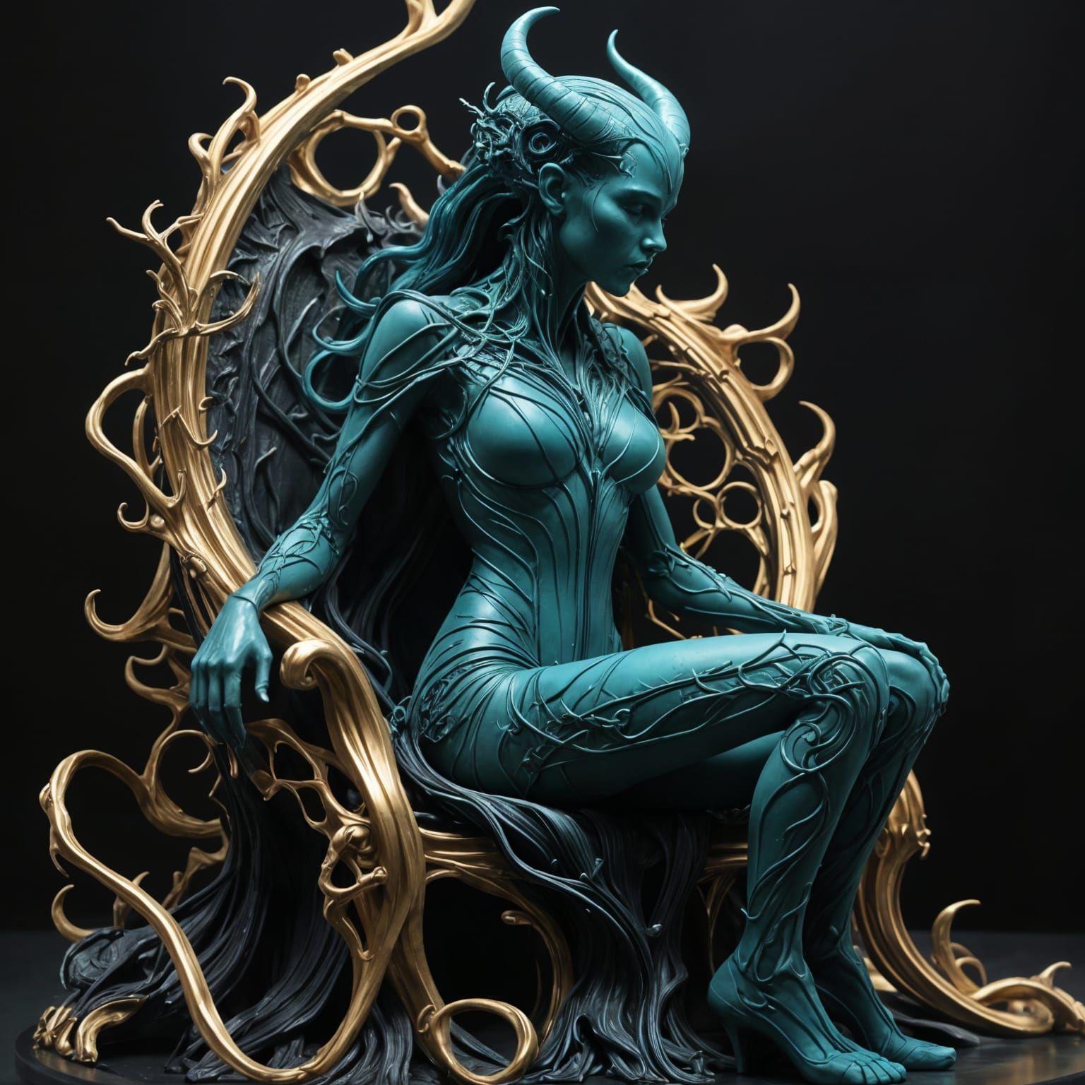 Eldritch Demon Sits on Throne of Magma