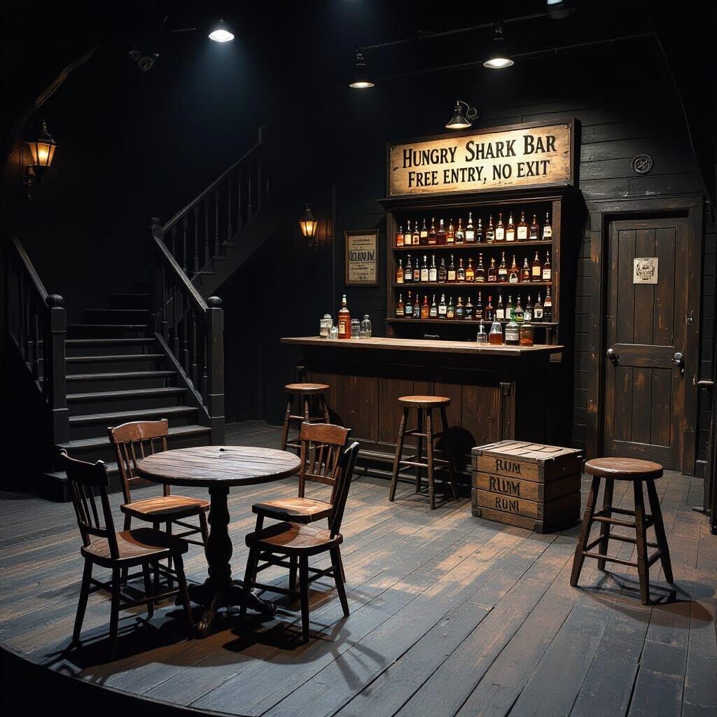 Darkly Atmospheric Sailor's Pub Stage Matte Painting