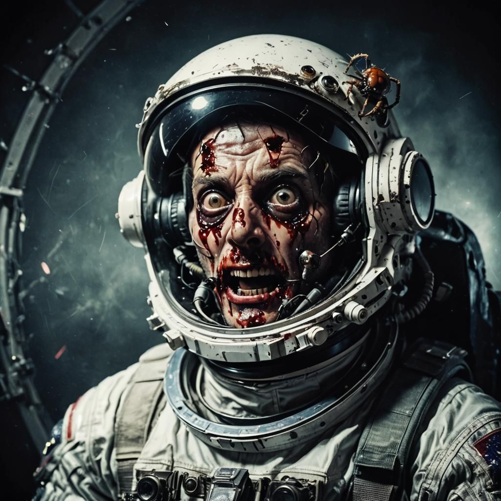 Terrifying Astronaut Nightmare: Bloodshot Eyes and Bug Infes...