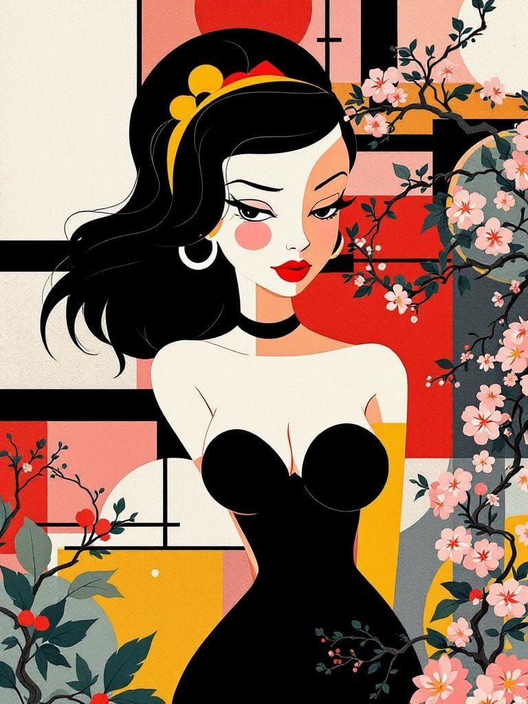 Groening, Murakami, and Jones Fusion: Cherry Blossom Garden