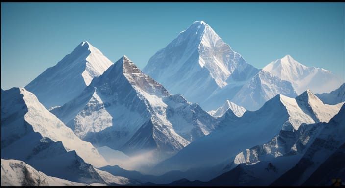 The Himalayan Mountain Range in Cinematic Film Still