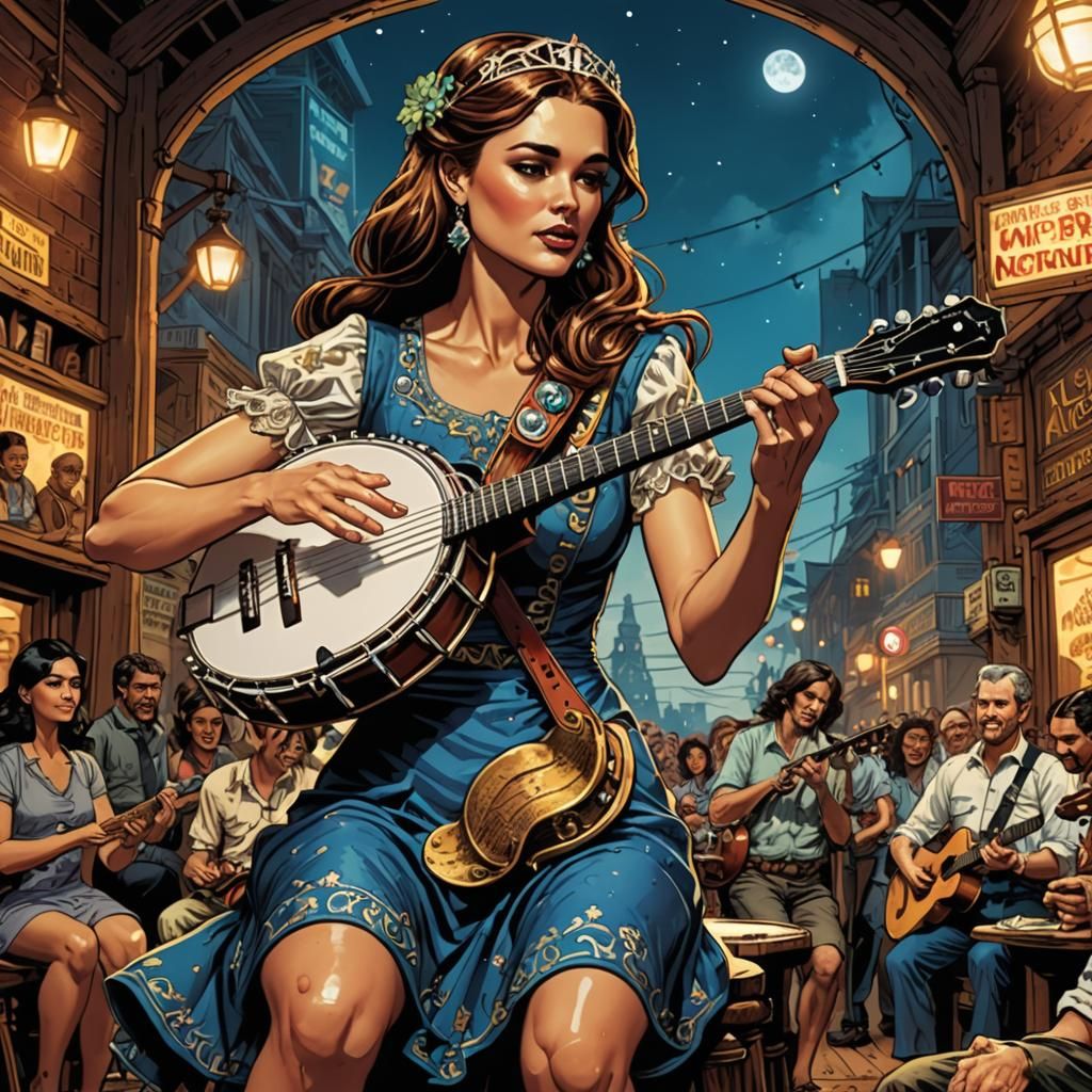 Miss Australia Banjo Comic Book Art