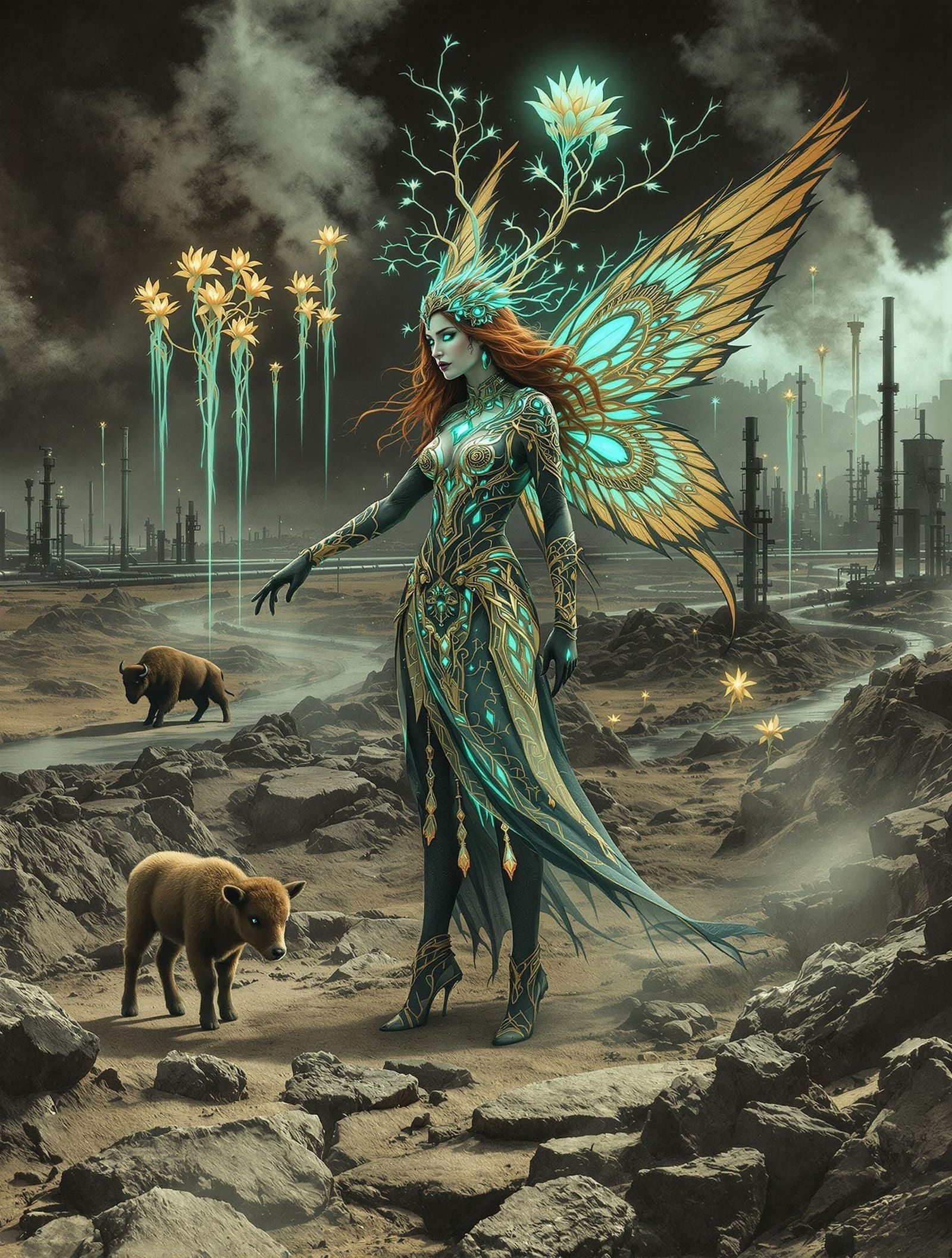 Surreal Ballet Amid Fracking Wasteland in Digital Mezzotint ...