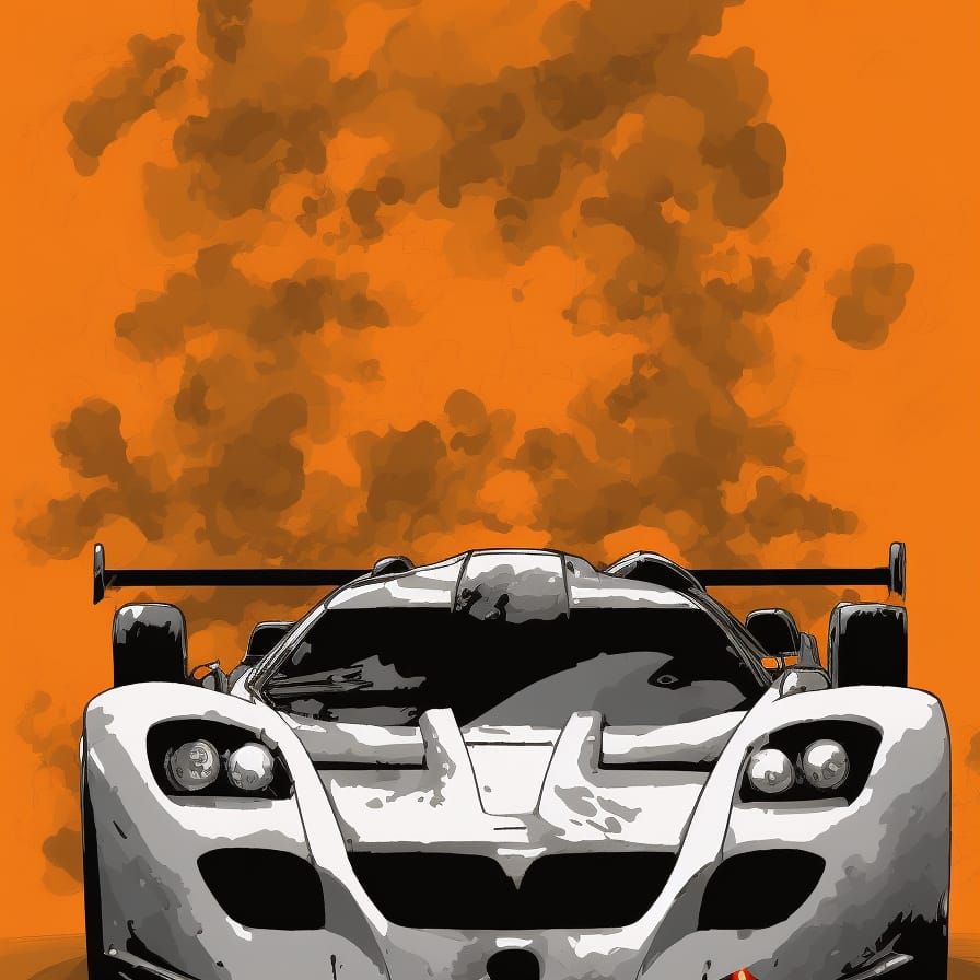 McLaren F1 GTR Poster Art Illustration