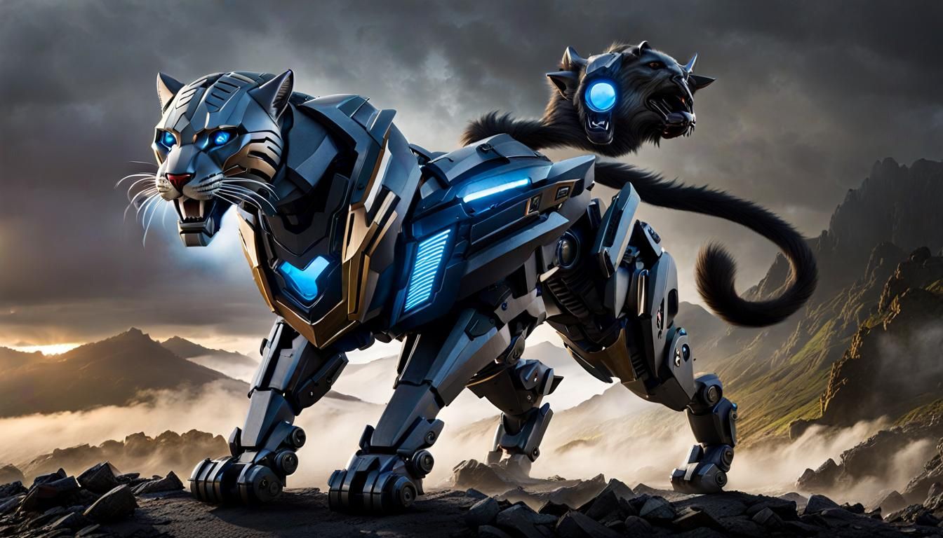 Cybernetic Displacer Beast Prowling Dark Metropolis