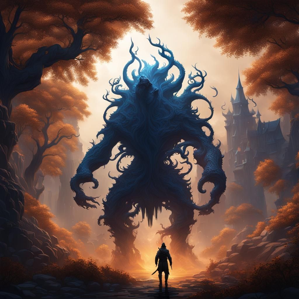 Polymorph Silhouette in Detailed Matte Painting