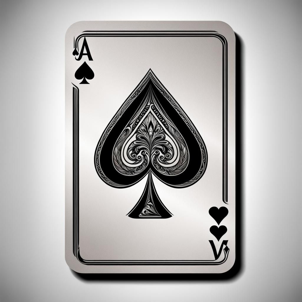 Hyperrealistic Ace of Spades Playing Card