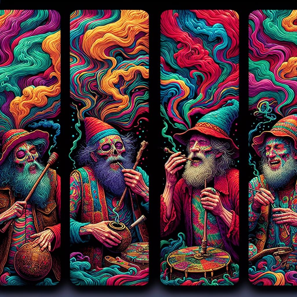 Wizards Smoking: Psychedelic Album Cover Art