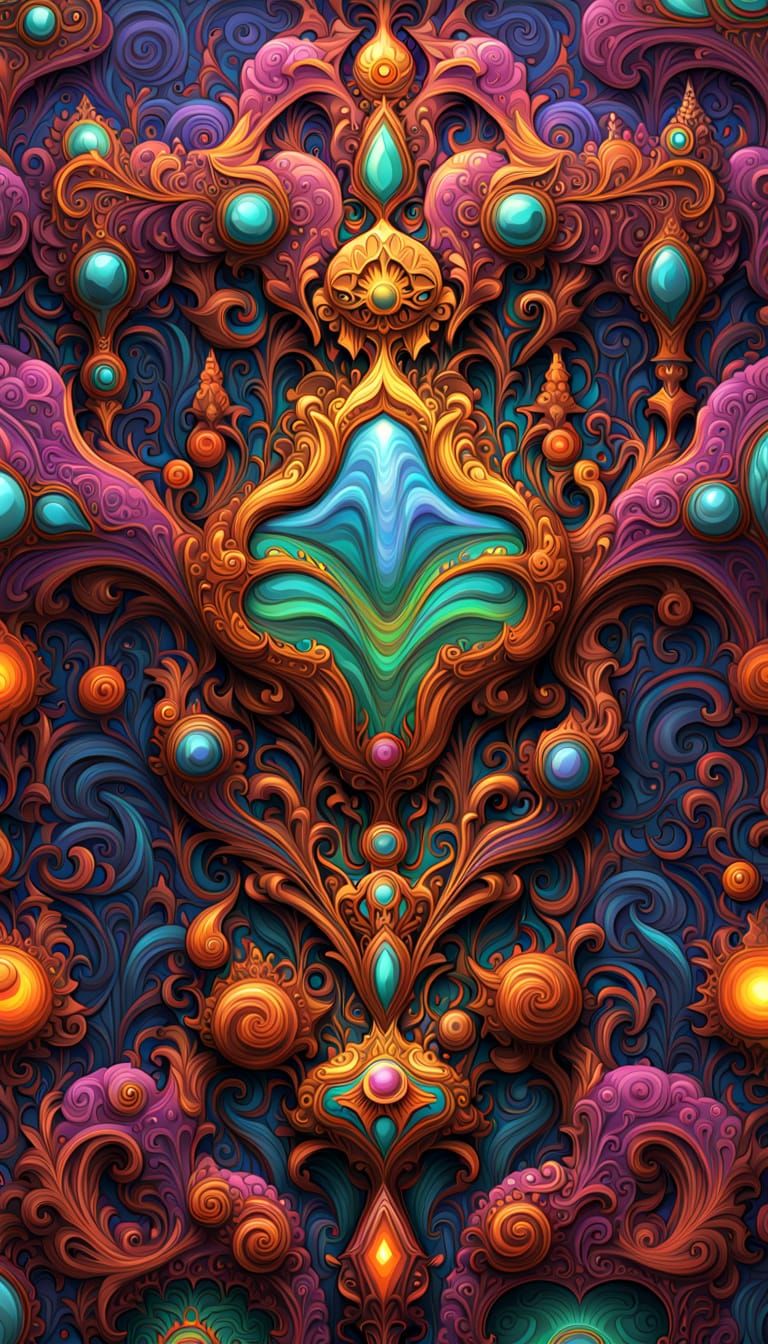 Surreal Frequency Visualization in Bismuth Hues