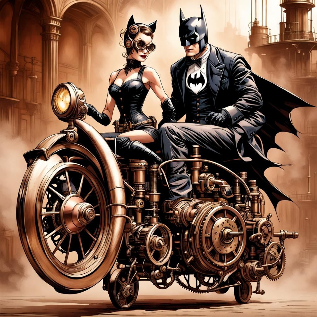 Batman and Catwoman Steampunk Tango
