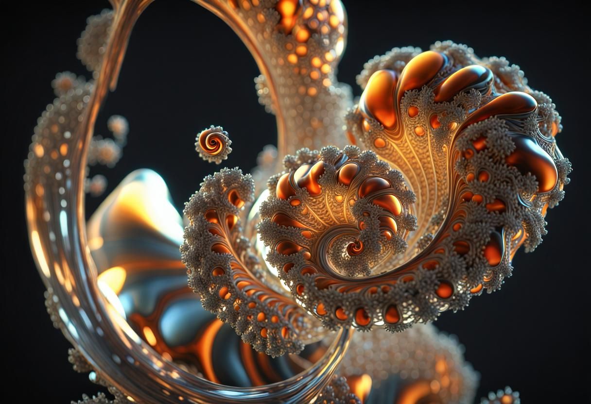 Complex Abstract Fractal Art with Magical Particles