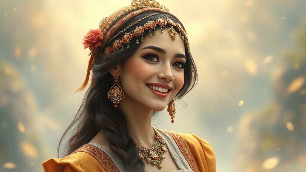 Ethereal Fantasy Portrait of a Smiling Woman