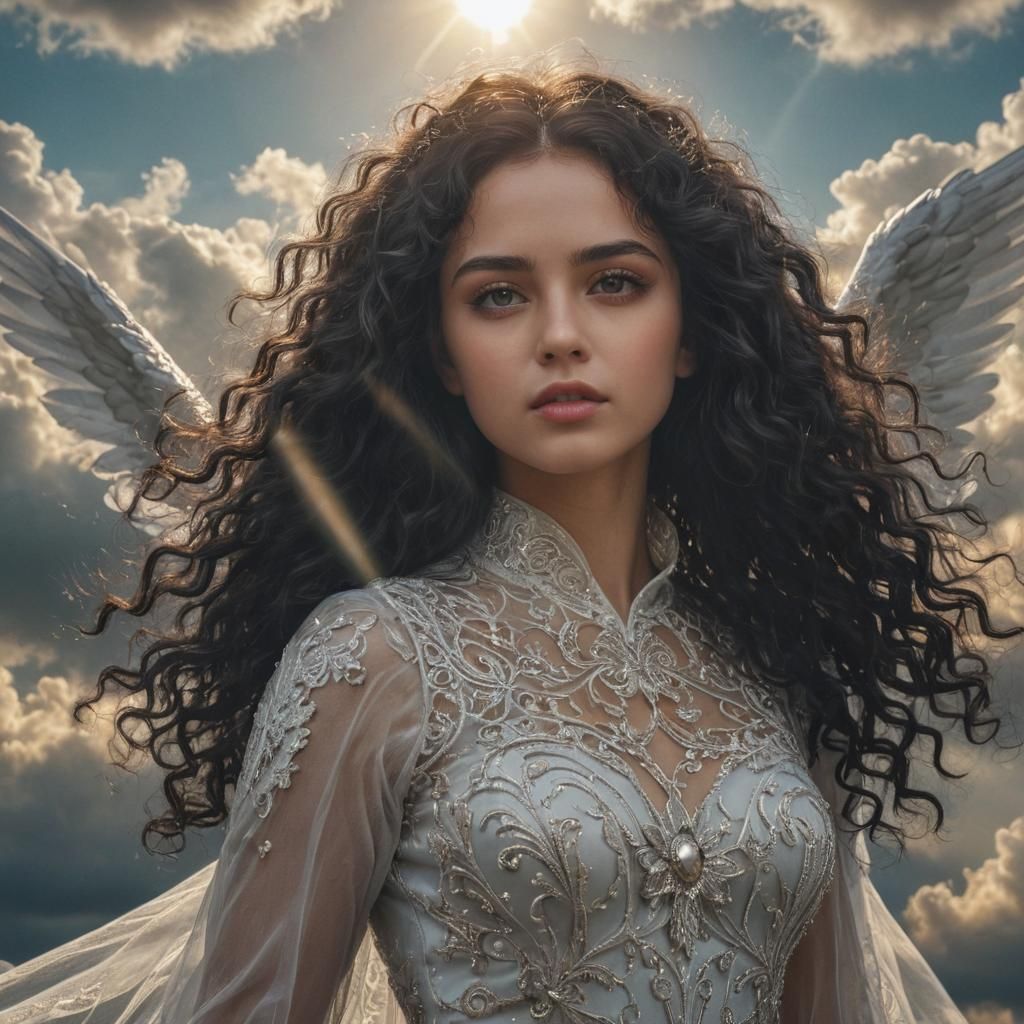 Ethereal Angel in Sunlight: Digital Matte Painting