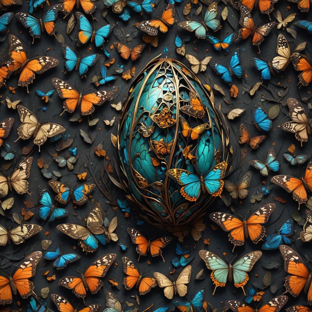 Fantastical Butterfly Cocoon: Detailed Matte Painting